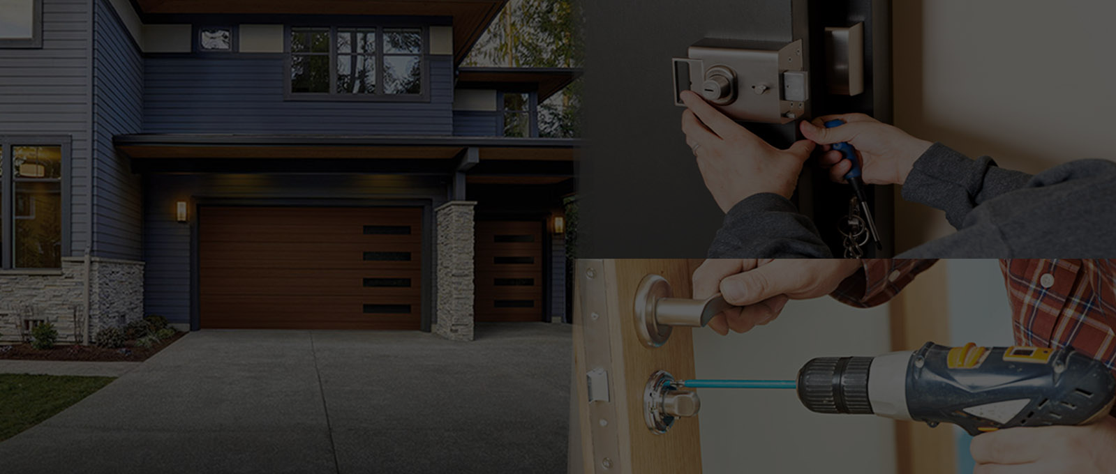Bluefin emergency garage door repair service at dusk in Barnstable MA